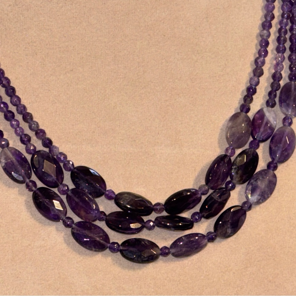 Jay King DTR 925 Necklace Amethyst Multi Strand Sterling Silver Purple - Picture 4 of 13